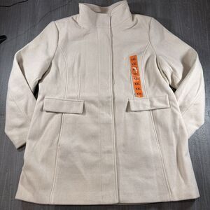 Vince Camuto Women's Full Gold Zip Jacket Coat Cream Size XXL